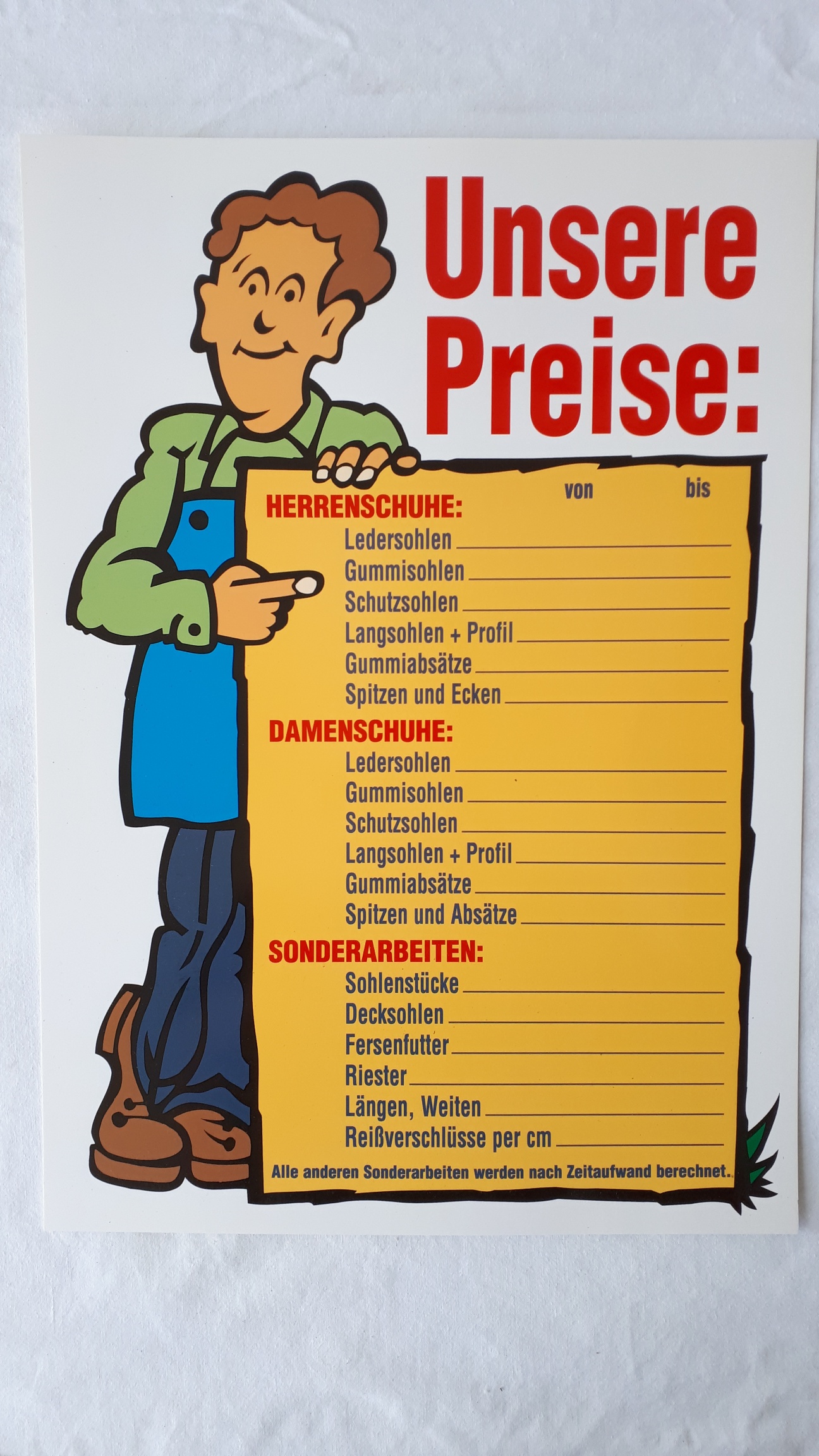 Preisaufsteller